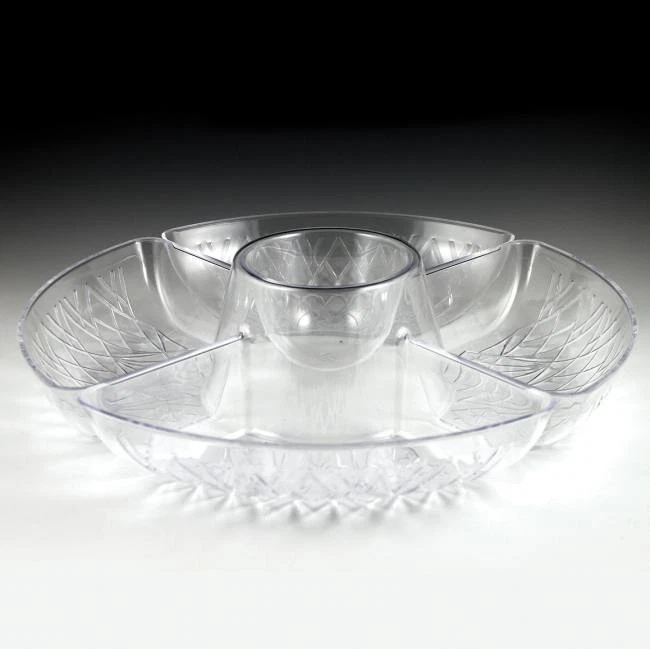 Bandeja de plástico transparente corte cristalino chip N inmersión 15 pulgadas vajilla suministros Foto 1 de 1