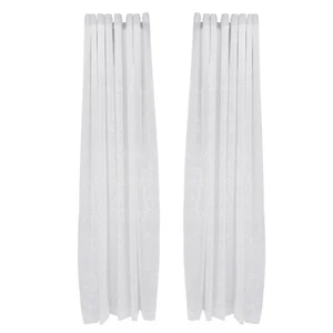 1 Pair 108" *100" Semi-sheer White Knitted Lace Floral Curtains Bedroom Curtain - Picture 1 of 15