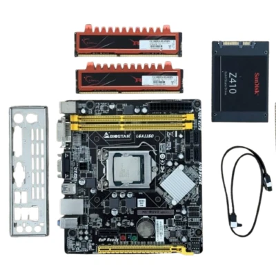 Combo BIOSTAR H81 Motherboard with i3-4150 CPU 4GB Ram 128GB SSD - Image 1 of 4