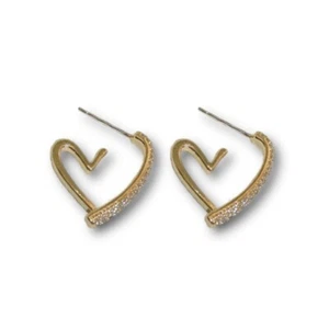 CZ Love Heart Stud Earrings for Women - Picture 1 of 5