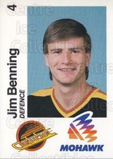 1988-89 Vancouver Canucks Mohawk #2 Jim Benning