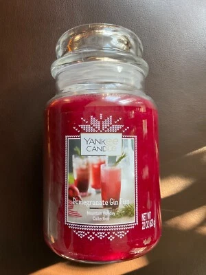 Yankee Candle frasco grande 22 oz POMEGRANATE GIN FIZZ coleção de férias na montanha  - Imagem 1 de 4