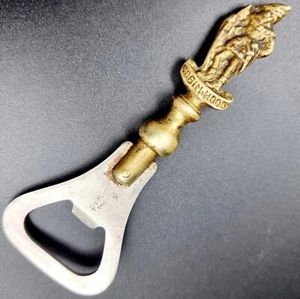 VTG ROBIN HOOD SOLID BRASS BOTTLE CORK OPENER SOUVENIR 4¼" PEERAGE ENGLAND MADE - Picture 1 of 13