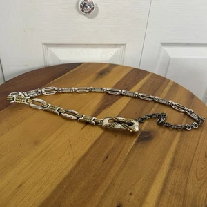 Vintage 1997 gemarkt R gold silberfarben Kette Stil Gürtel Boho Retro Rodeo - Bild 1 von 4