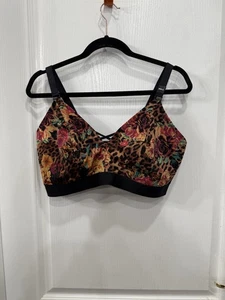 Nuevo con etiquetas Bralette Torrid Curve 2DDD-G Sin Forro Microfibra Soporte Completo Rosas Leopardo - Imagen 1 de 7