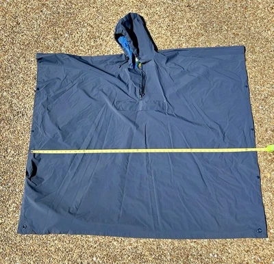 Poncho Cabela's Vintage PVC Lluvia Exterior Impermeable Capucha Talla Única Azul Marino Foto 1 de 4