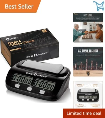 Reloj de ajedrez digital temporizador portátil con características de torneo de tiempo adicional Foto 1 de 4