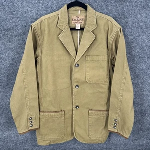 King Ranch Lewis Creek Chore Blazer Mens SM Tan Canvas Leather Trim Jacket - Picture 1 of 14