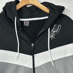 Ultra Game San Antonio Spurs Full Zip Hoodie Jacket Mens 2XL Black Gray NBA - Picture 1 of 7