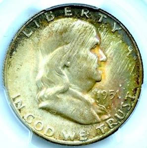 1951-S/S Franklin Half Dollar, PCGS MS66 RPM FS-501 - Bild 1 von 3