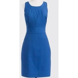 J Crew Womens Size 2 Tailored Wool Sheath Dress Blue Hourglass Sleeveless - Picture 1 of 9