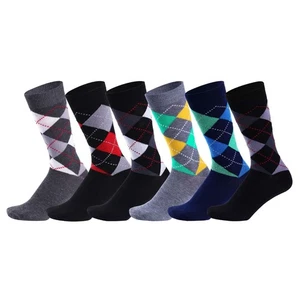 Calze da uomo Argyle diamanti brillanti cotone ricco design lycra taglia 6-11  - Foto 1 di 2