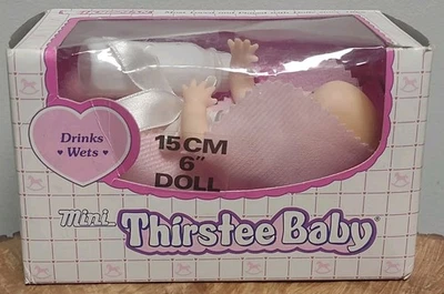 Винтажные напитки влажные Horsman Mini Thirstee Thirsty Baby новые из старых запасов 1988 6 дюймов 17039 - Изображение 1 из 4