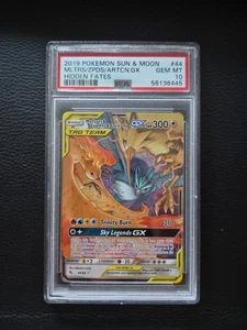 Pokémon Sun & Moon Moltres Zapdos Articuno GX 2019 Hidden Fates 44/68 PSA 10 - Imagen 1 de 2