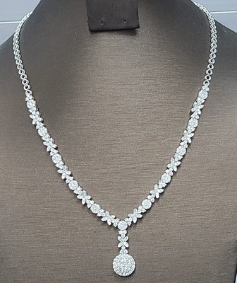 OFERTA! COLLAR GOTA ORO 14K de diamantes con racimo genuino de 5,70 quilates para damas Foto 1 de 4