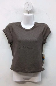 Vuori Hello Baby Crew Neck Cap Sleeves Women's Tee Medium Chocolate Milk Heather - Picture 1 of 8