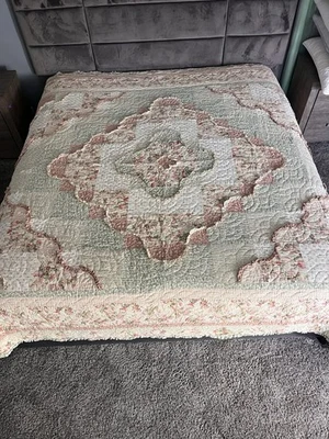 Edredón JCPenney Home Floral Patchwork King 104x90 Shabby Chic Cottage Rose Foto 1 de 4