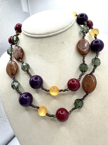 VETEMENTS Collana di Perline Multicolore Collana di Perline Colorate Acrilico