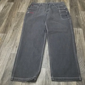 Fubu The Collection Jeans Size 40x34 Black Baggy Mens Wide Leg Vintage Y2K - Picture 1 of 16