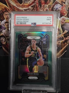 2023-24 Panini Prizm Isaiah Wong #154 Green Prizm PSA 9 Indiana Pacers RC ROOKIE - Bild 1 von 2