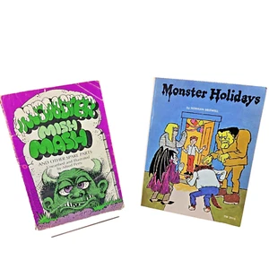 Vintage Spooky Fun Books Monster Holidays / Monster Mish Mash Paperback Lot Of 2 - Picture 1 of 12