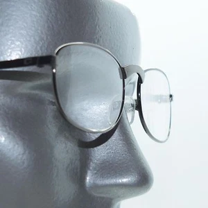 Oval Frame Arched Bridge Reading Glasses Shiny Gray Metal Frame +1.50 Strength - Picture 1 of 4