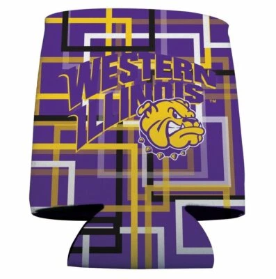 Western Illinois Can Cooler Set of 6 - Squares Design 5 - FREE SHIPPING - Image 1 of 2