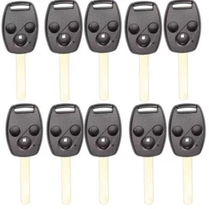 10PCS Remote Key Shell Case Fit for Honda Accord Civic CRV Pilot 3 tuttons - Imagen 1 de 4