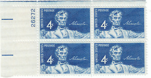 Scott # 1116 - 4c Dark Blue - Lincoln Issue - plate block of 4 - MNH