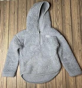 Abercrombie Kids Blue Fleece Fuzzy Pull Over Half Zip Hooded Jacket Size 5/6 - Picture 1 of 4