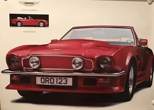 Aston Martin V8 Volante Genuine Factory Car Poster Extremely Rare! Own It! Wow! - Picture 1 of 2