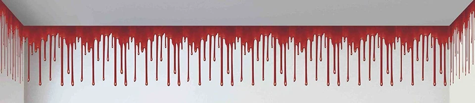 Dungeon Decor Wall Border Backdrop, 100', Dripping Blood - Image 1 of 1