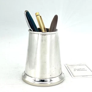 Portapenne da scrivania in stile antico in argento sheffield silver plated Olri - Foto 1 di 12