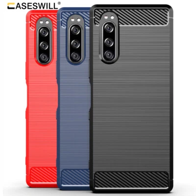 Funda delgada de fibra de carbono suave TPU para Sony Xperia 1 5 10 VII VI V IV III II Foto 1 de 4