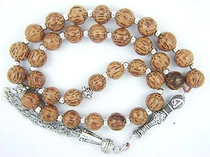 10mm x33 PALMWOOD ISLAMIC PRAYER BEADS TASBIH MASBAHA QURAN DHIKR GIFT - Picture 1 of 3