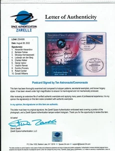 Planetary Congress GERMANY 10 Astro/Cosmo Signed Card ZARELLI LOA Williams + !! - Picture 1 of 3