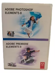 Adobe Photoshop Elements 8 & Adobe Premier Elements 8, Win 7, XP, Vista, w/ Key - Picture 1 of 8