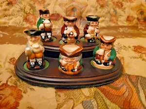 Royal Doulton Tiny Tobies Collection Set of 6 #720/2500 Hardwood Display~1994~ - Picture 1 of 12