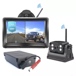 Wireless Backup Camera with Battery &Magnetic Base 5" Monitor For Truck Trailer - Picture 1 of 23
