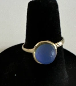 Alexis Bittar Blue Lucite Mini Sphere Size 7 - Picture 1 of 3