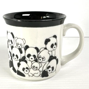 Vintage Embossed Mug Group of Pandas Black & White Otagiri? - Picture 1 of 6