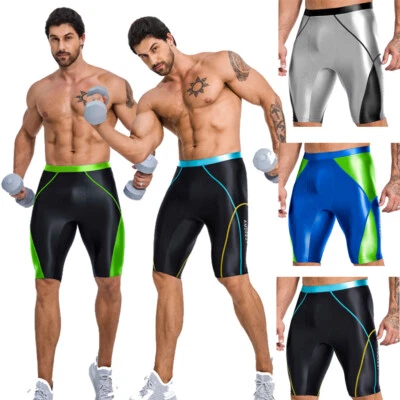 AMORESY Men Activewear Tight Stretch Shorts Running Five Length Pant Gym Fitness - Image 1 of 4
