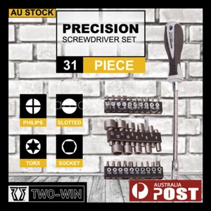 31pcs Precision Screwdriver Bits Set Nut Driver Setter Hex Key Phone Slot Tool - Picture 1 of 11