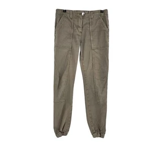 Veronica Beard Field Cargo Jogger Pants Army Green Skinny Leg Crop Size 25 - Picture 1 of 9