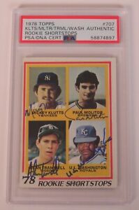 Paul Molitor & Alan Trammell Signed Autograph Auto 1978 Topps Rookie Card 4 PSA