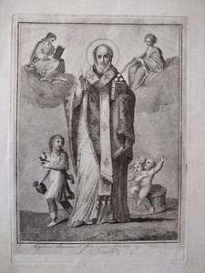 San Nicola Vescovo Mira Myra Bari stampa antica 1790 Nicolaus Niccolò - Picture 1 of 8