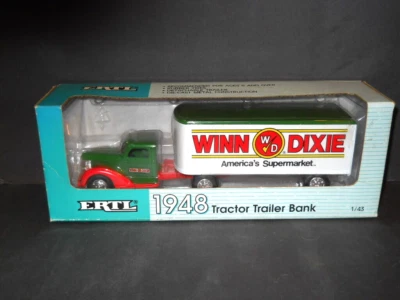 ERTL 1948 Winn Dixie 拖拉机拖车银行压铸 1/43 比例全新原装盒 — 第 1/4 张图片