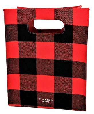 Bolso de Mano Bath & Body Works Rojo Negro a Cuadros 9.75" H x 7.25" W Buffalo Franela Foto 1 de 2