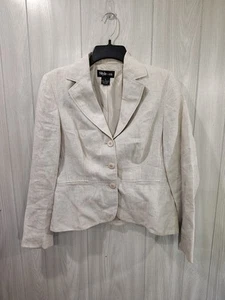 Women's Style And Co Beige 100% Linen Blazer Size 6 Office Career Church - Picture 1 of 9