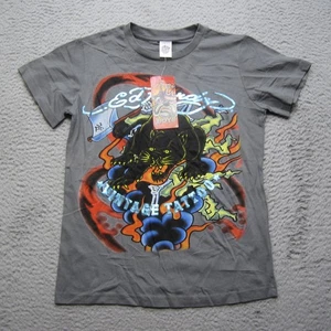 Ed Hardy Shirt Boys M Gray Long Sleeve Panther Tattoo Graphic Kids Youth Grunge - Picture 1 of 13